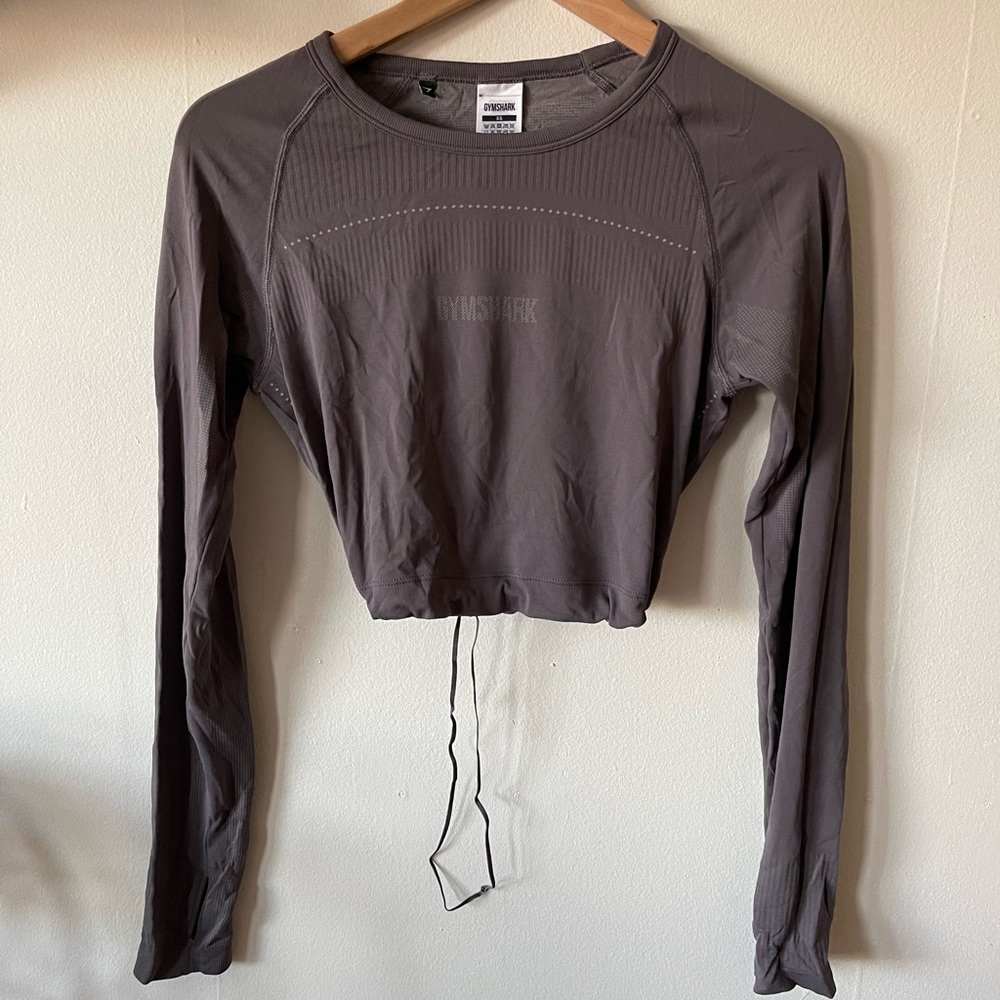 Purple Gymshark cropped long sleeve